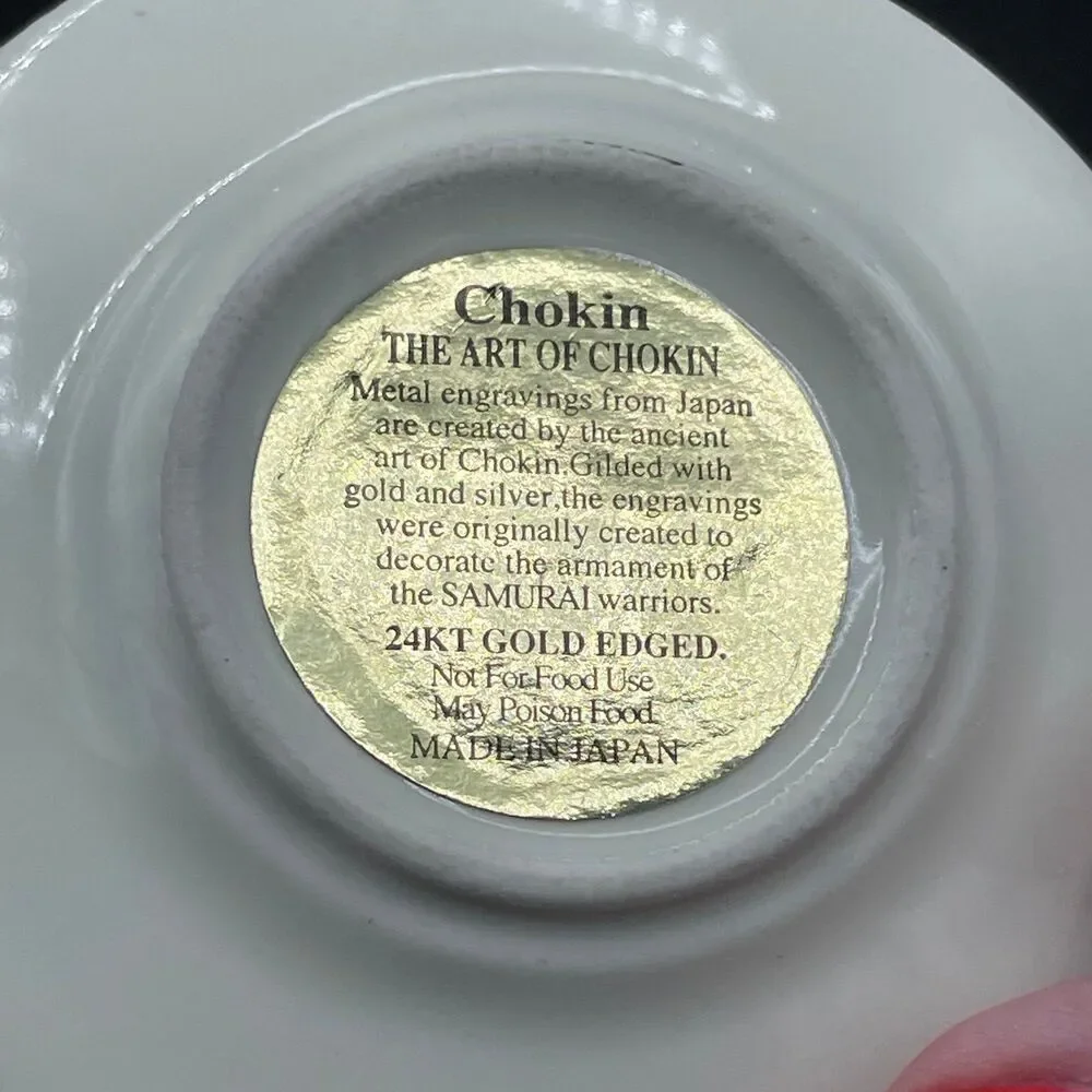Vintage Chokin Art New York City Mini Plate 24KT Gold Edge Statue Of Liberty MCM